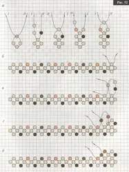 Колечки из бисера крестиком в несколько рядов
