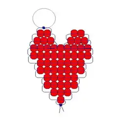 Колечко с сердечком из бисера параллельное плетение