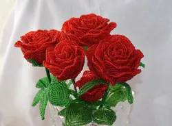 Цветы из бисера французское плетение розы