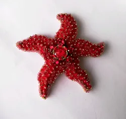 Морская звезда из бисера красная
