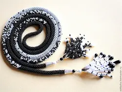 Ожерелье из бисера вязание крючком