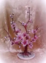 Дерево персика из бисера