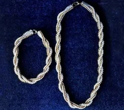 Плетение цепочки из бисера для кулона