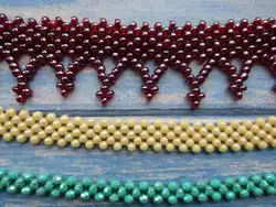 Плетение цепочки из бисера для кулона