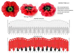 Маки из бисера для начинающих пошагово