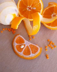 Сделать апельсин из бисера