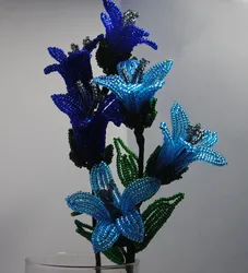 Синие Цветы Из Бисера Своими Руками