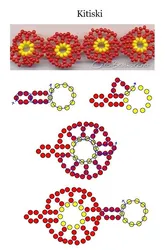 Плетение фенечки из бисера цветочек