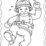 Пожарный раскраска для детей
