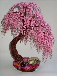 Из бисера сакура с цветами
