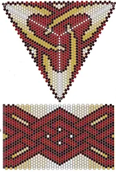 Мозаичное плетение из бисера ромб