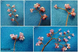Яблоневый цветок из бисера