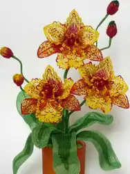 Орхидея фото в горшке из бисера