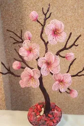 Цветы сакуры из бисера своими руками