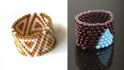 Кольца из бисера плетение мозаика