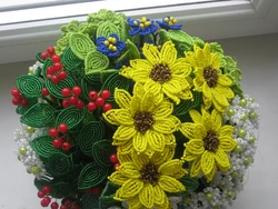 Цветы фото красивые букеты из бисера