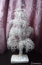 Дерево из бисера зимний ажур