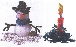 Снеговик из бисера для начинающих