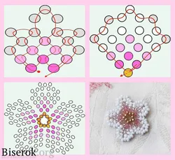 Цветок Из Бисера И Лески Для Начинающих
