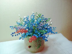 Цветы из бисера для декора