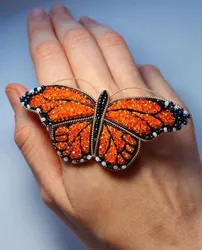 Шаблон бабочки для броши из бисера