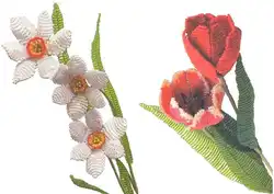 Нарциссы цветы из бисера