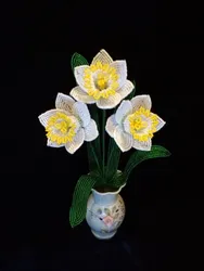 Нарциссы цветы из бисера