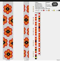 Рисунки на широких браслетах из бисера