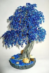 Деревья из бисера синего цвета