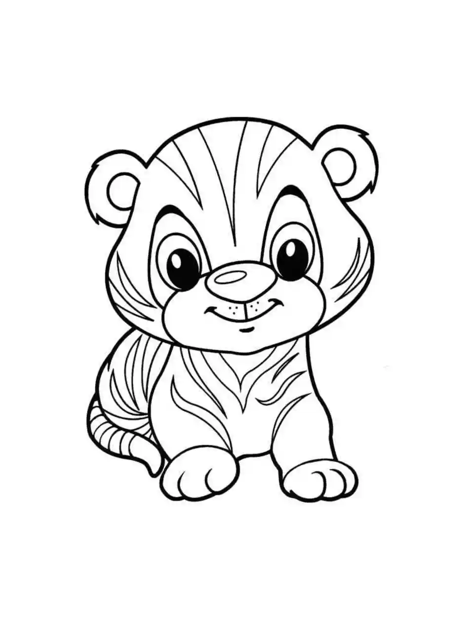 Тигренок разукрашка