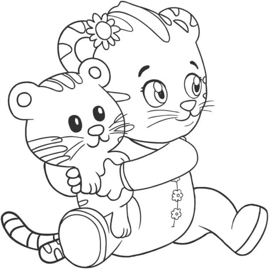 Разукрашка тигренок даниэль